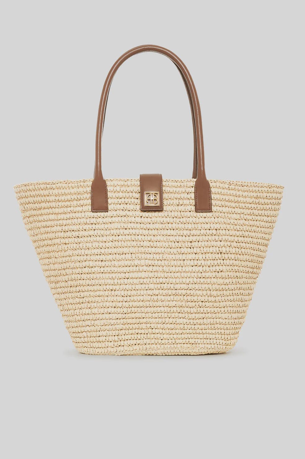 Anine Bing Bags Anine Bing | Lou Tote Monogram - Natural with Cognac