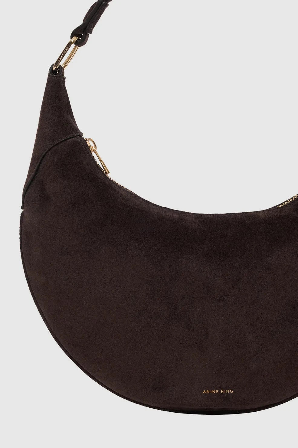 Anine Bing Bags Kate Hobo Bag - Bark Brown Suede