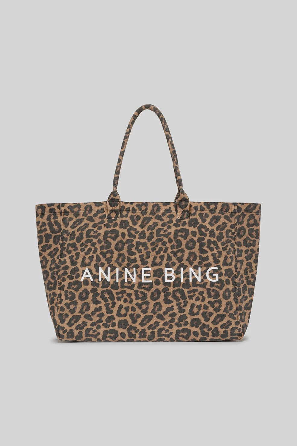 Anine Bing Bags Leo Canvas Tote - Black and Brown Leopard *Pre-order*
