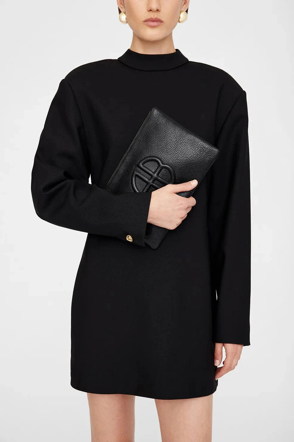 Anine Bing Bags Lili Pouch - Black Pebbled *Pre-order*