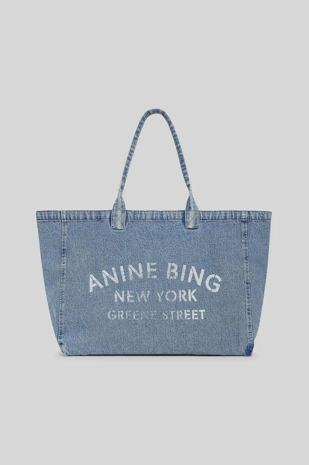 Anine Bing Handbags - Large Leo Denim Tote - Shadow Blue