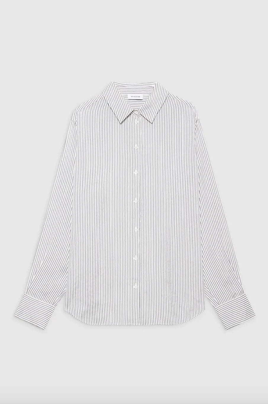 Anine Bing Shirts - Tailored Essie Shirt - White/ Navy Stripe *Pre-order*
