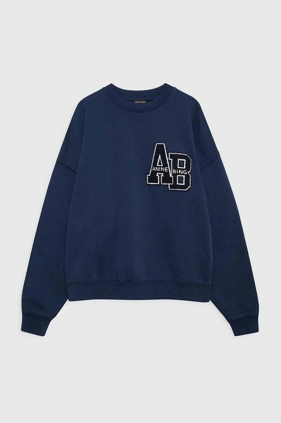 Anine Bing Sweaters Miles Oversized Sweatshirt Letterman - Washed Navy *Pre-order*