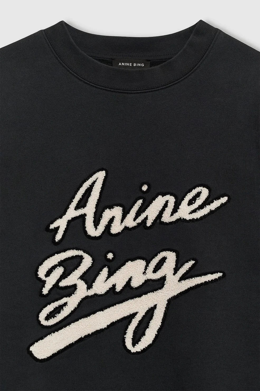 Anine Bing Sweaters Miles Sweatshirt Chenille Signature - Black
