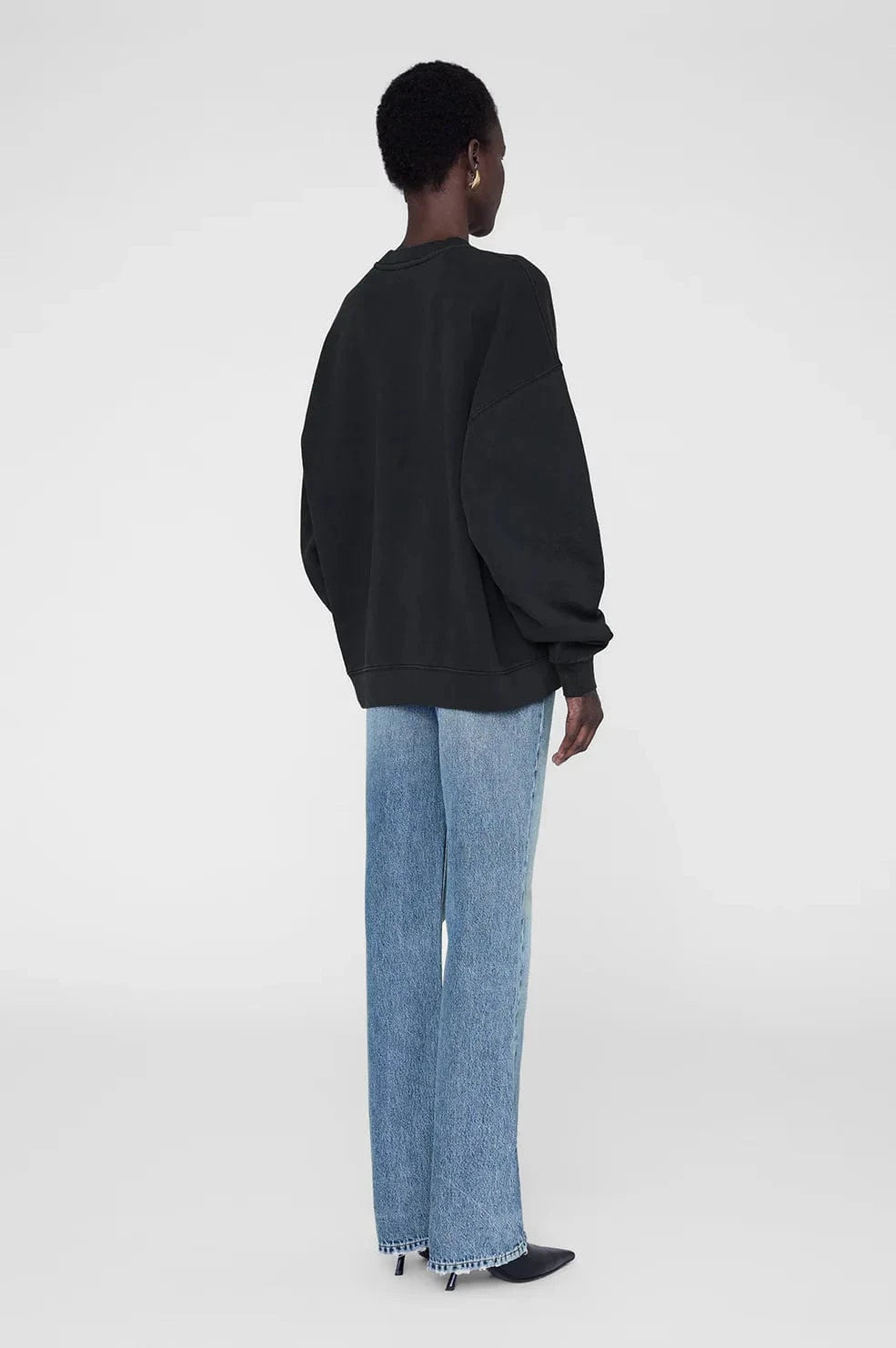 Anine Bing Sweaters Miles Sweatshirt Chenille Signature - Black