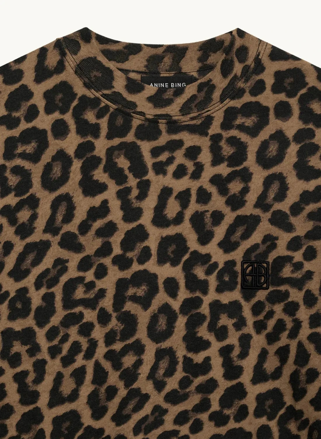 Anine Bing Tees Anine Bing | Avi Tee - Black & Brown Leopard *Pre-order*