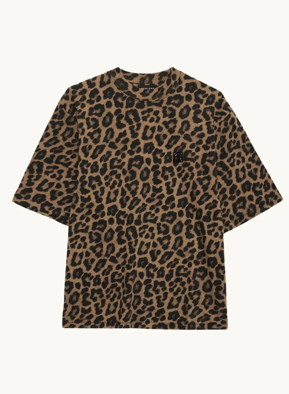 Anine Bing Tees Anine Bing | Avi Tee - Black & Brown Leopard *Pre-order*