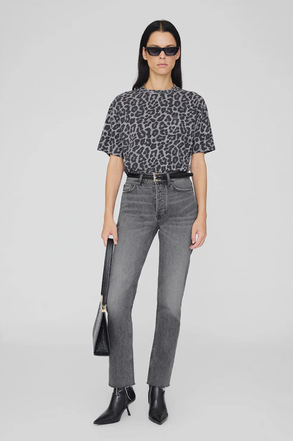 Anine Bing Tees Cohen Tee - Grey Leopard