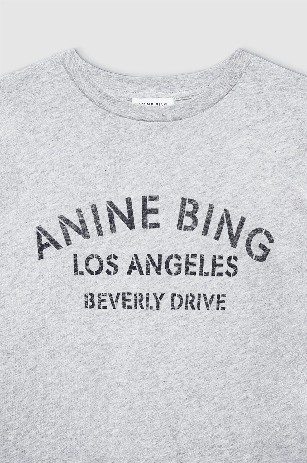Anine Bing Tees Cohen Tee Los Angeles Stencil - Medium Heather Grey