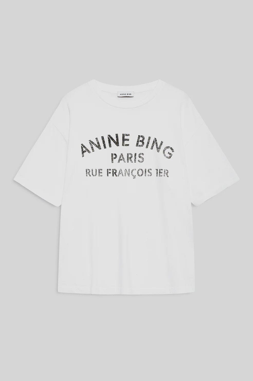 Anine Bing Tees Cohen Tee Paris Stencil - Ivory