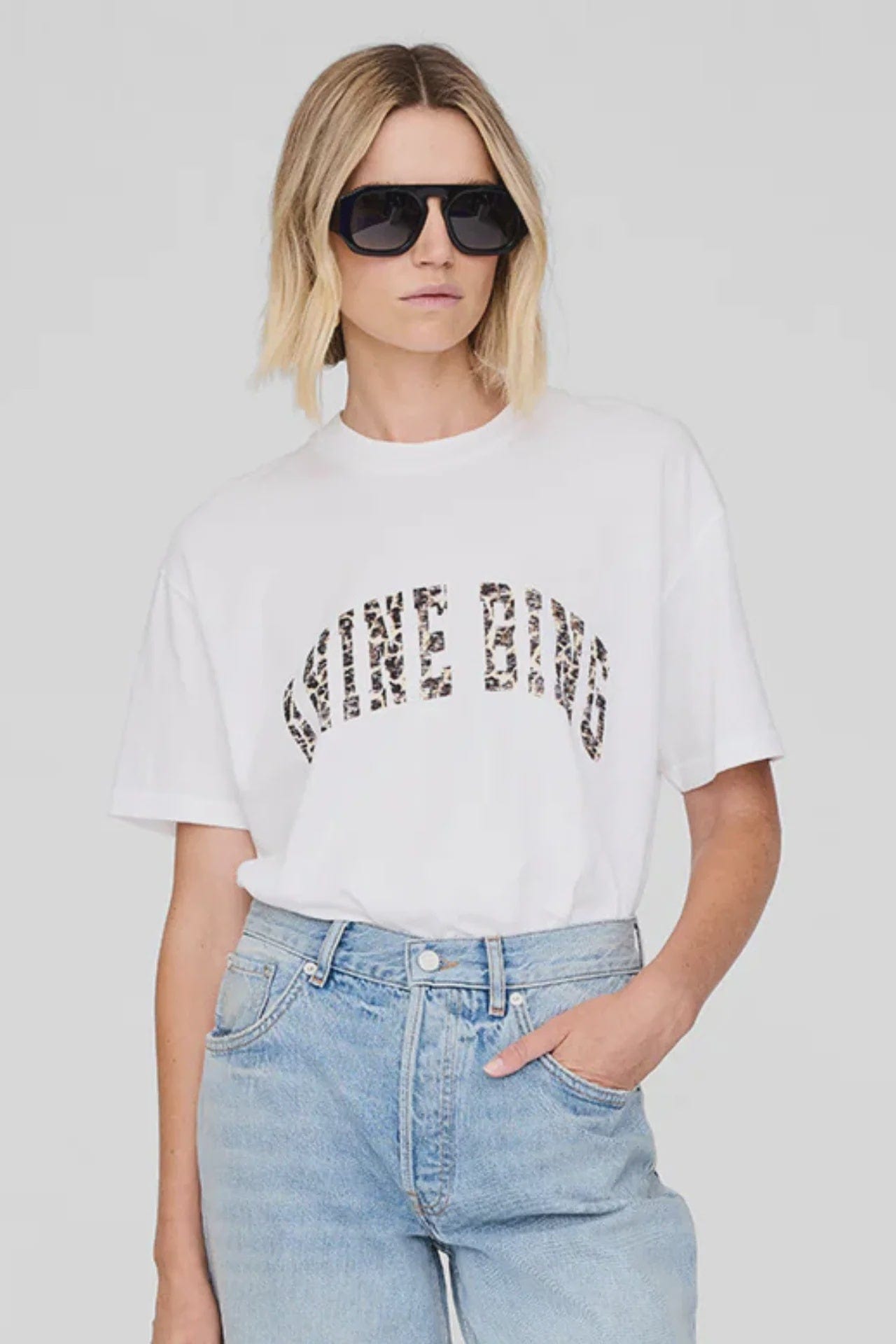 Anine Bing Tees Walker Tee - Leopard Ivory