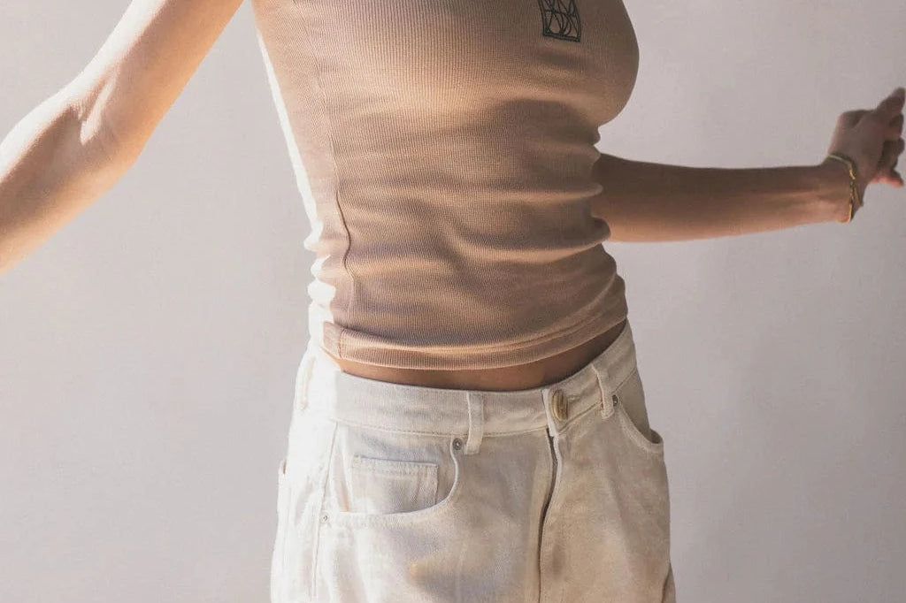 Araminta James Tops - Tanks Araminta James | Monogram Tank - Macadamia