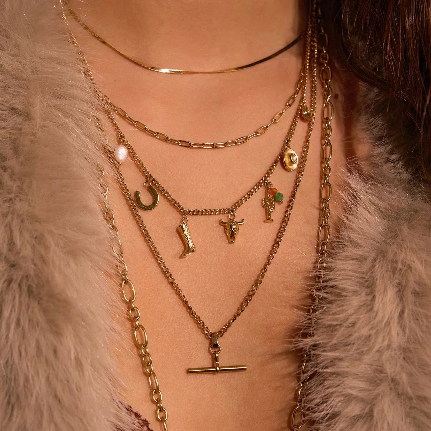 Arms Of Eve Necklaces Arms Of Eve | Rodeo Gold Charm Necklace