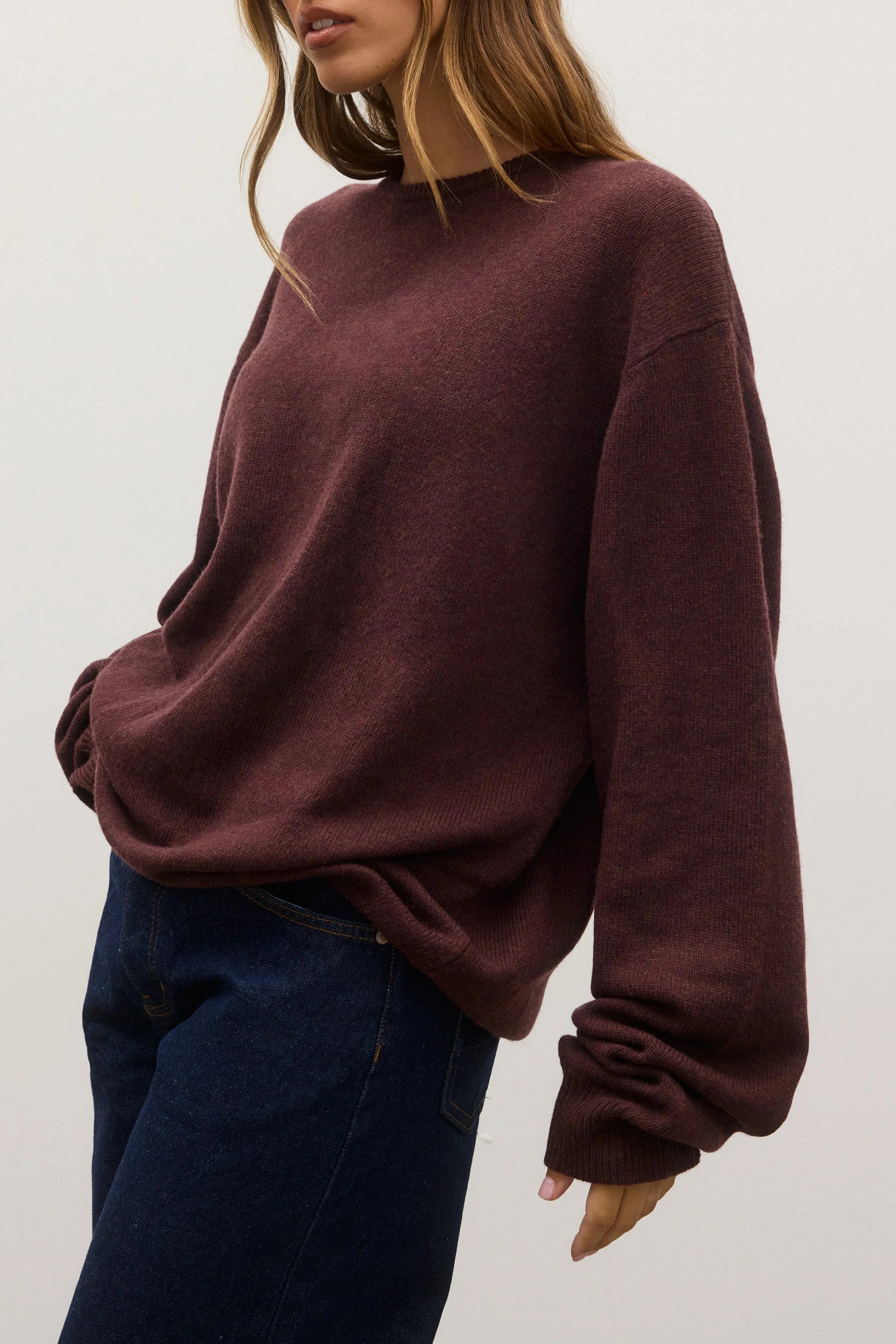 Bayse Brand Knits Cora Crew Neck - Plum