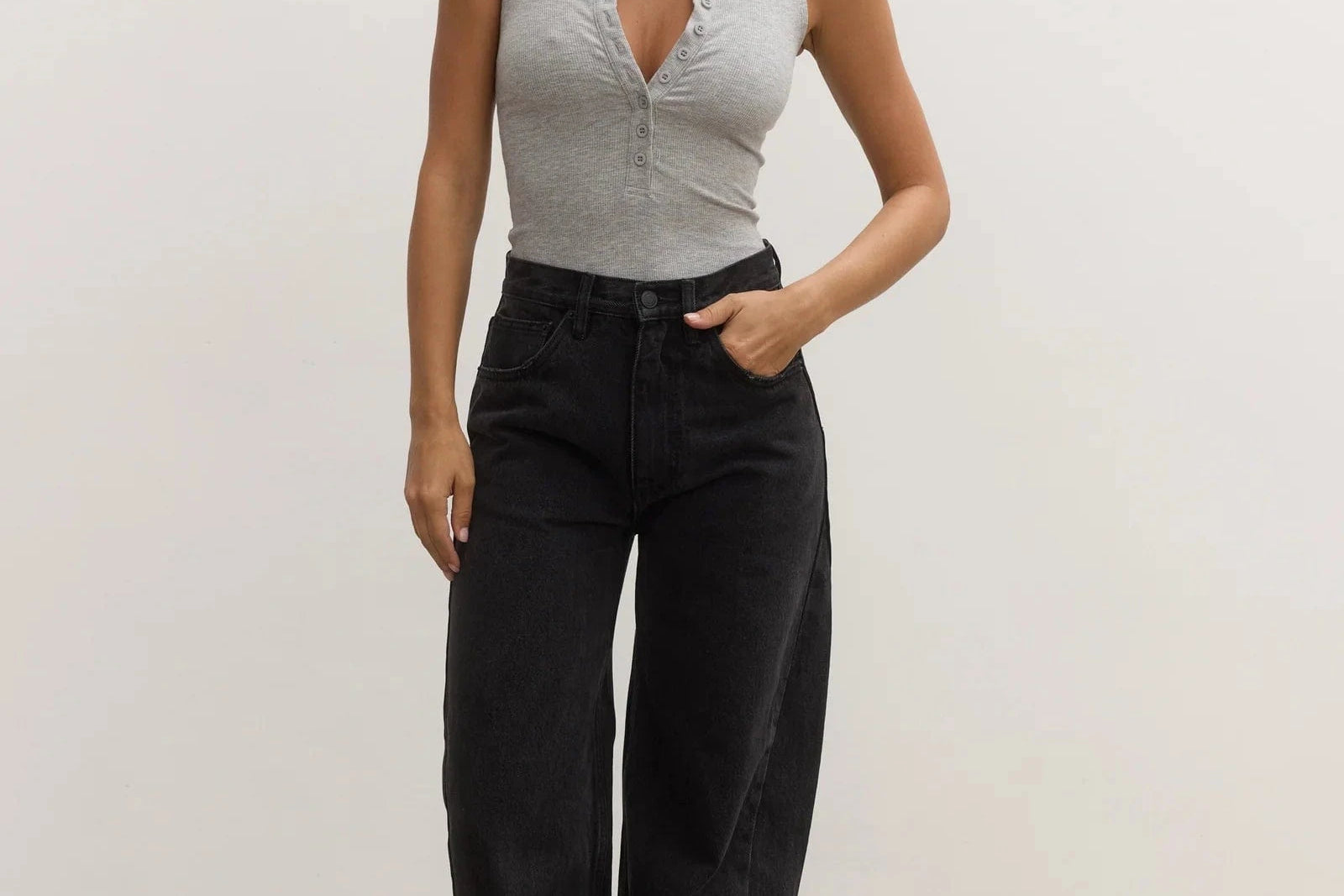 Bayse Brand Tops Aurora Bodysuit - Grey Marle