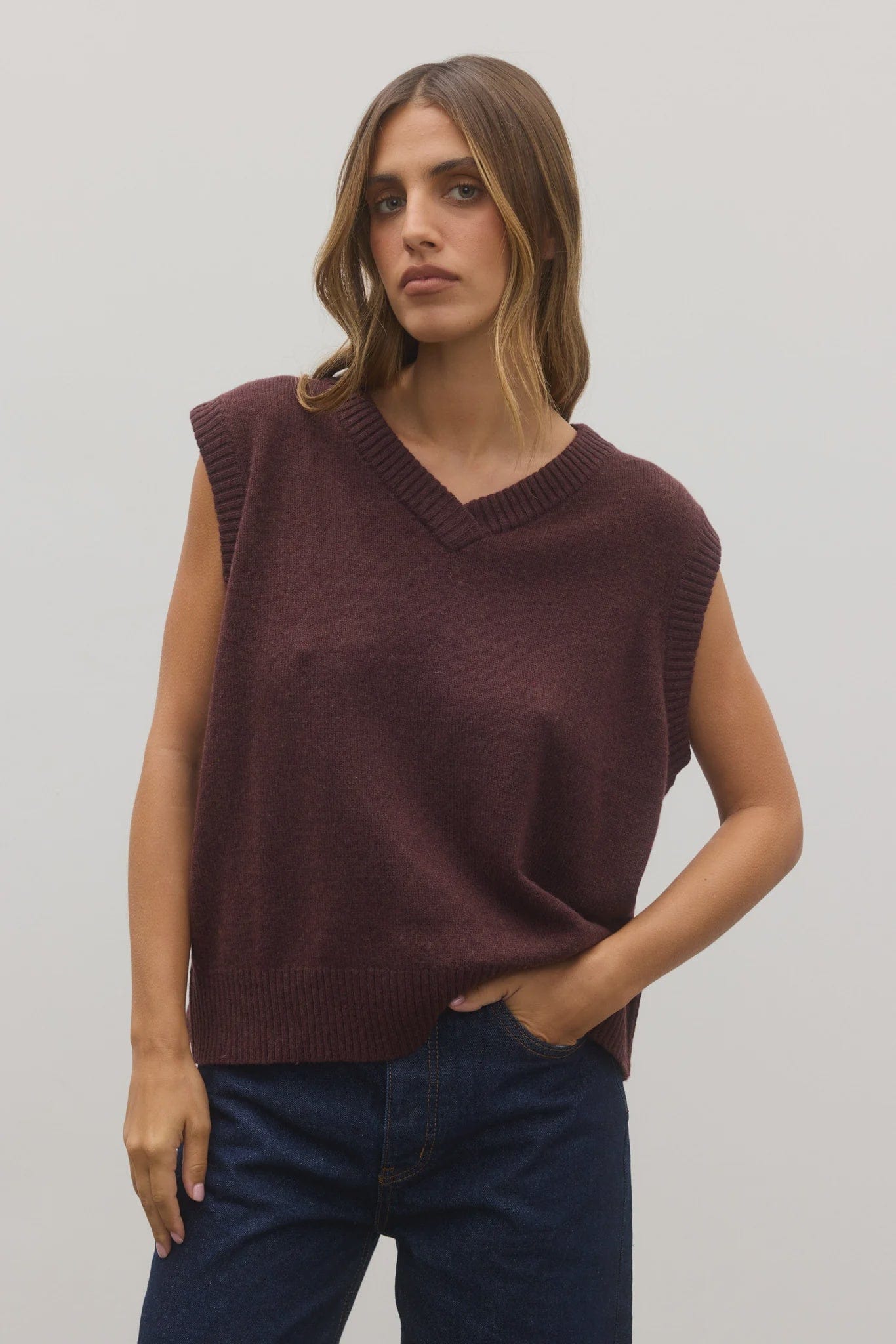 Bayse Brand Vests Ember Knit Vest - Plum