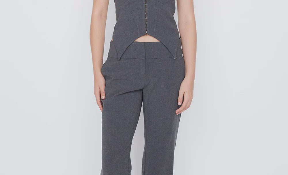 Bec + Bridge Tops - Formal Bec + Bridge | Naida Halter Top - Charcoal