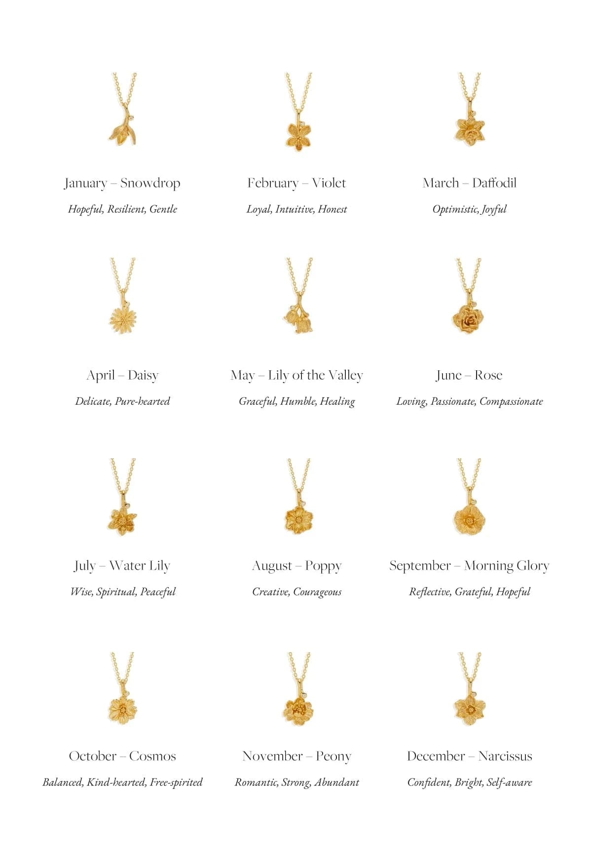 By Charlotte Necklaces Birth Flower Necklace - Narcissus/December