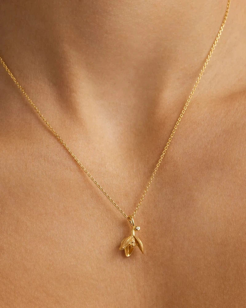 By Charlotte Necklaces Birth Flower Necklace - Snowdrop/January