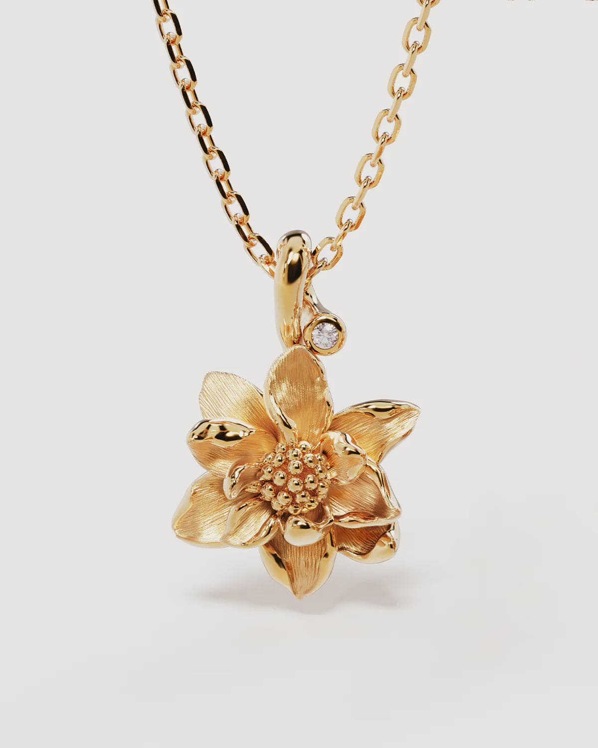 By Charlotte Necklaces Birth Flower Necklace - Water Lily/July