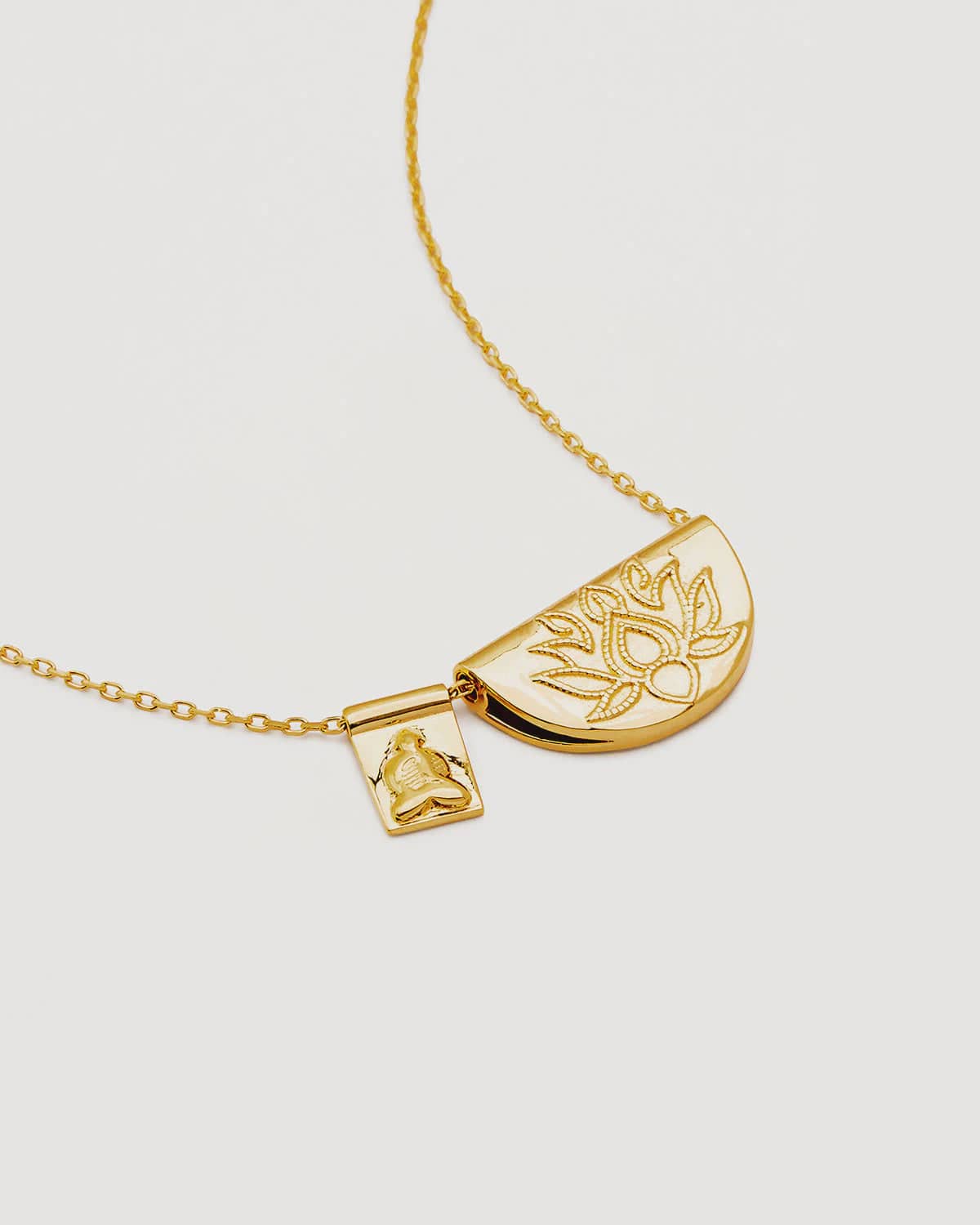By Charlotte Necklaces By Charlotte | Lotus & Little Buddha Necklace - 18k Gold Vermeil
