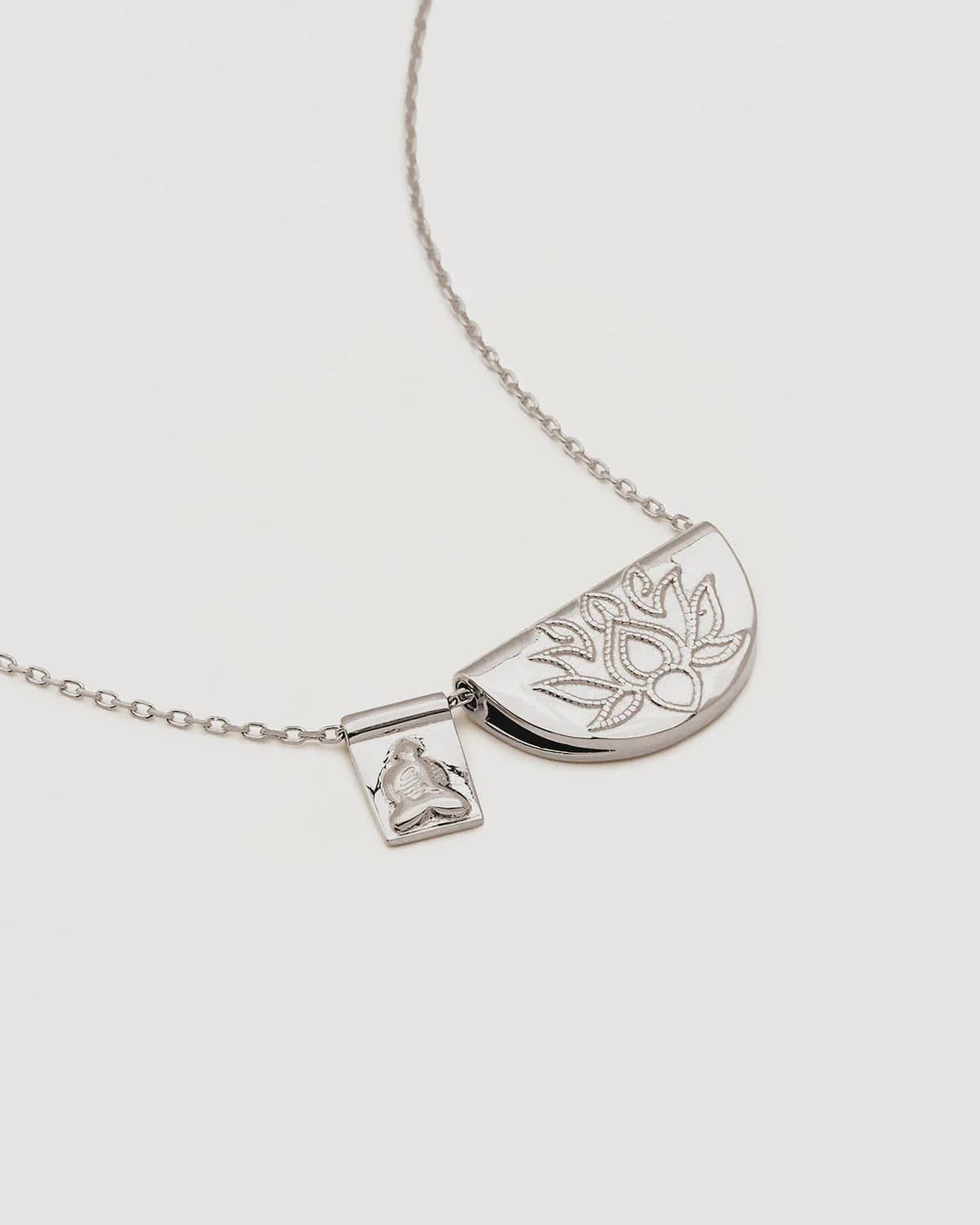 By Charlotte Necklaces By Charlotte | Lotus & Little Buddha Necklace - Sterling Silver
