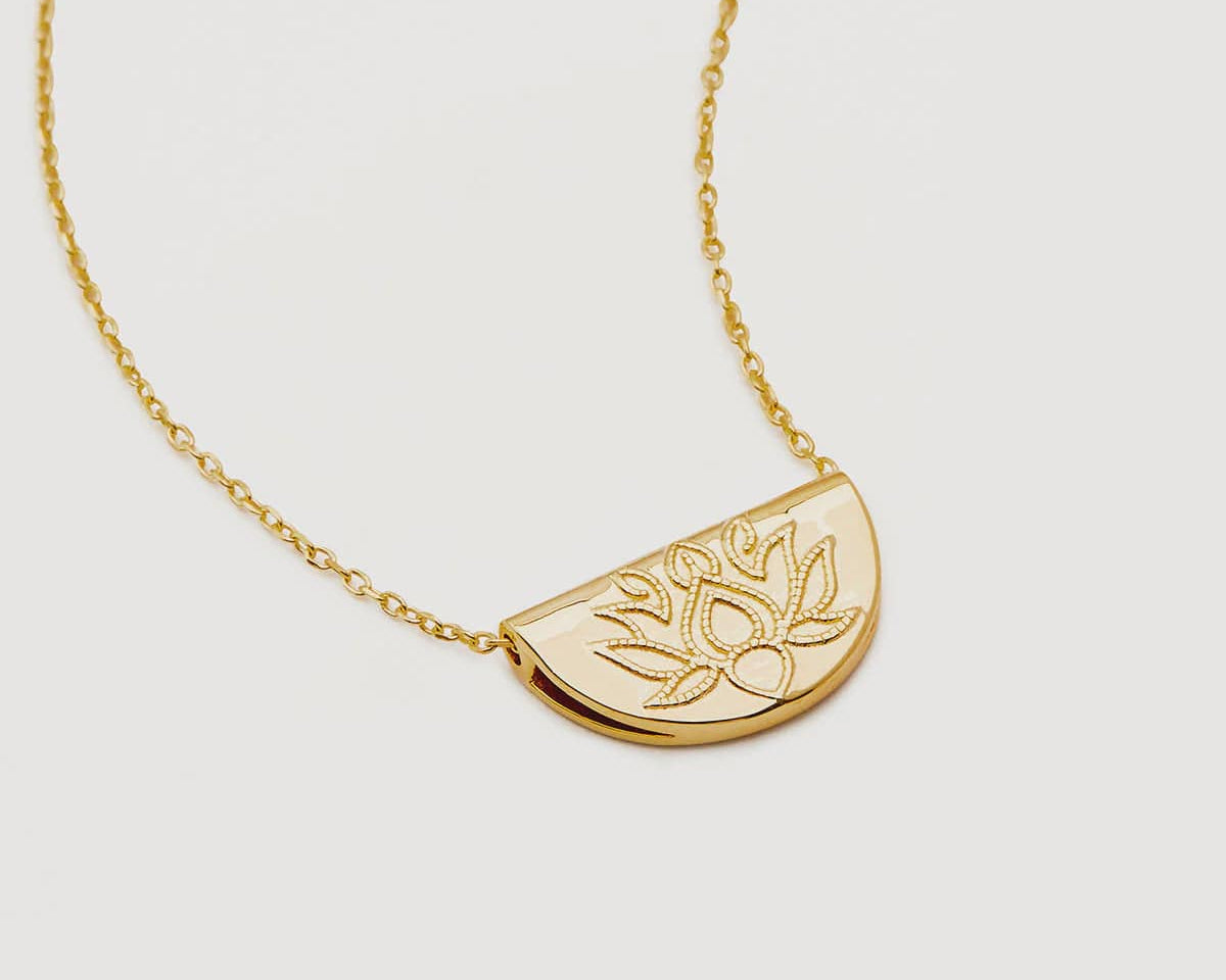 By Charlotte Necklaces By Charlotte | Lotus Short Necklace - 18k Gold Vermeil