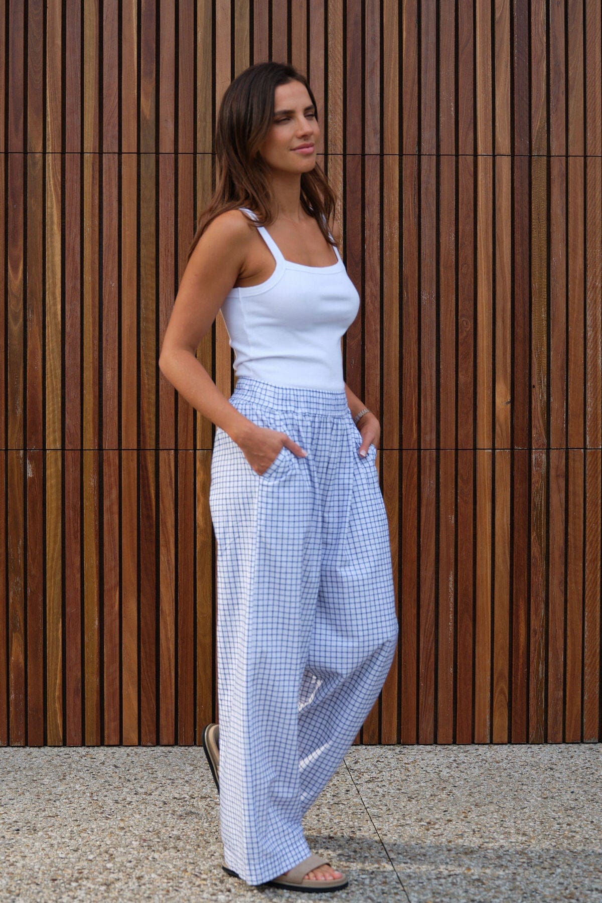 Ceres Life Pants - Casual Ceres Life | The Lounge Pant - White & Navy Check
