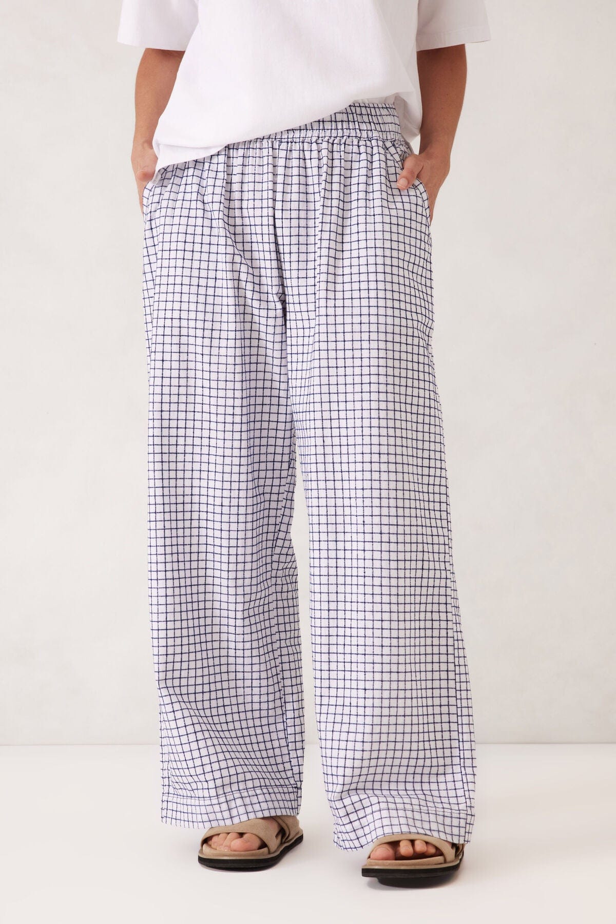 Ceres Life Pants - Casual Ceres Life | The Lounge Pant - White & Navy Check