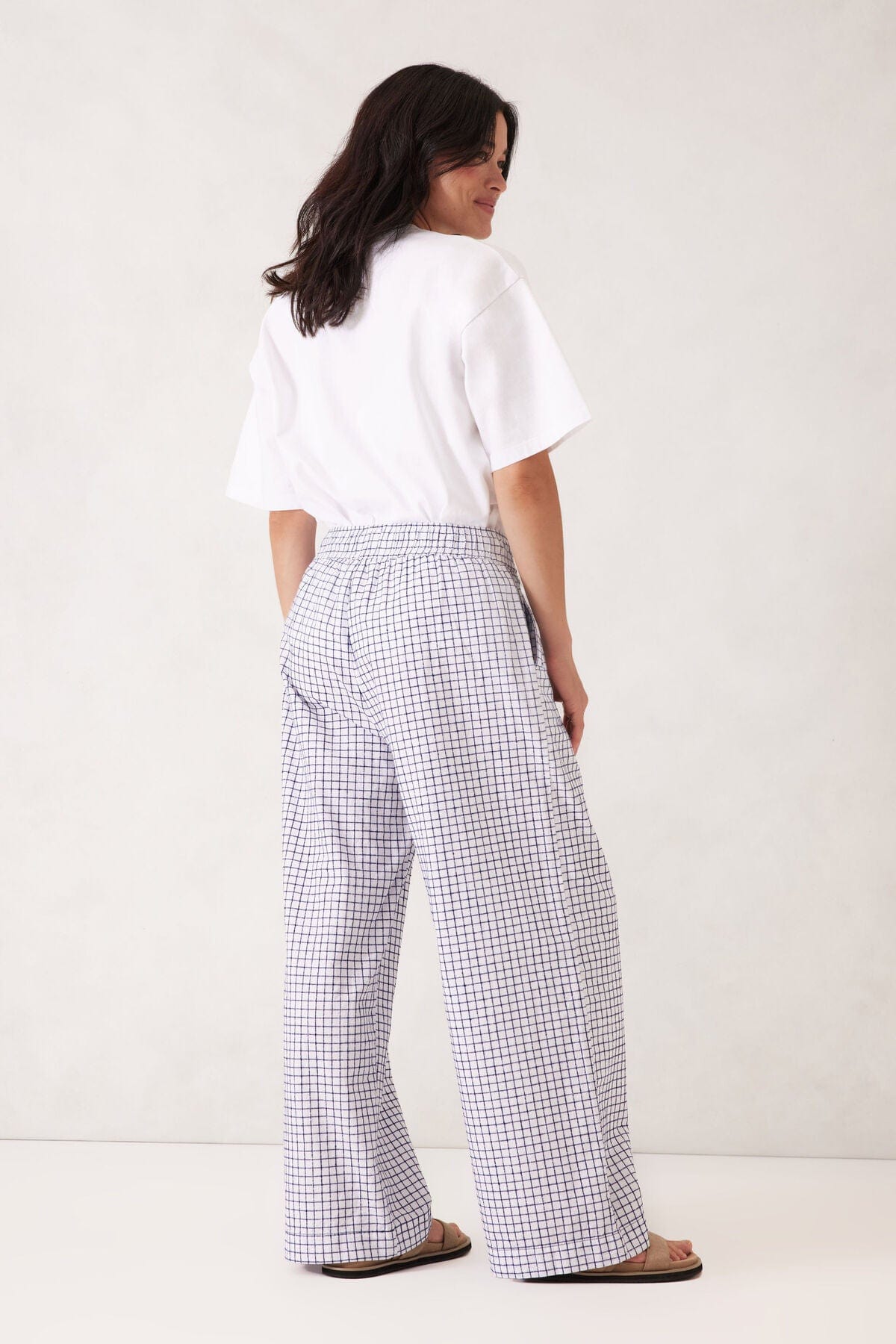 Ceres Life Pants - Casual Ceres Life | The Lounge Pant - White & Navy Check