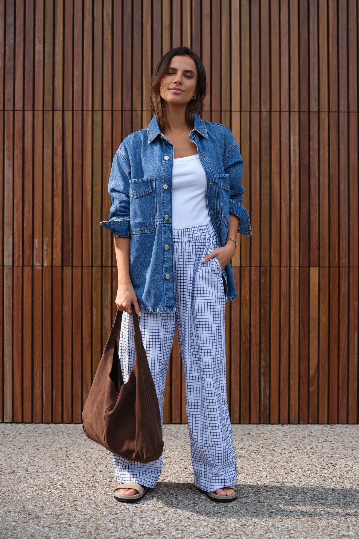Ceres Life Pants - Casual Ceres Life | The Lounge Pant - White & Navy Check