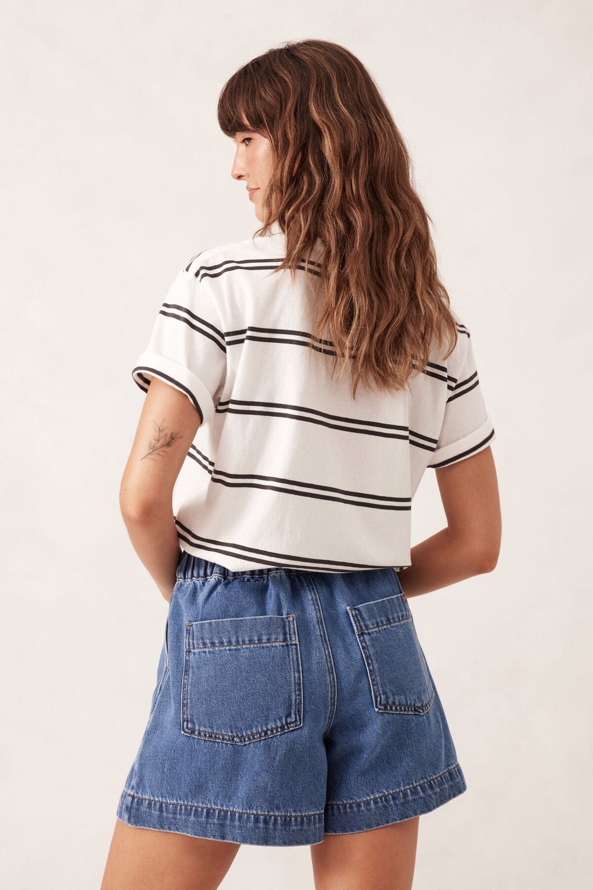 Ceres Life Shorts Darcy Relaxed Everyday Short - Washed Indigo