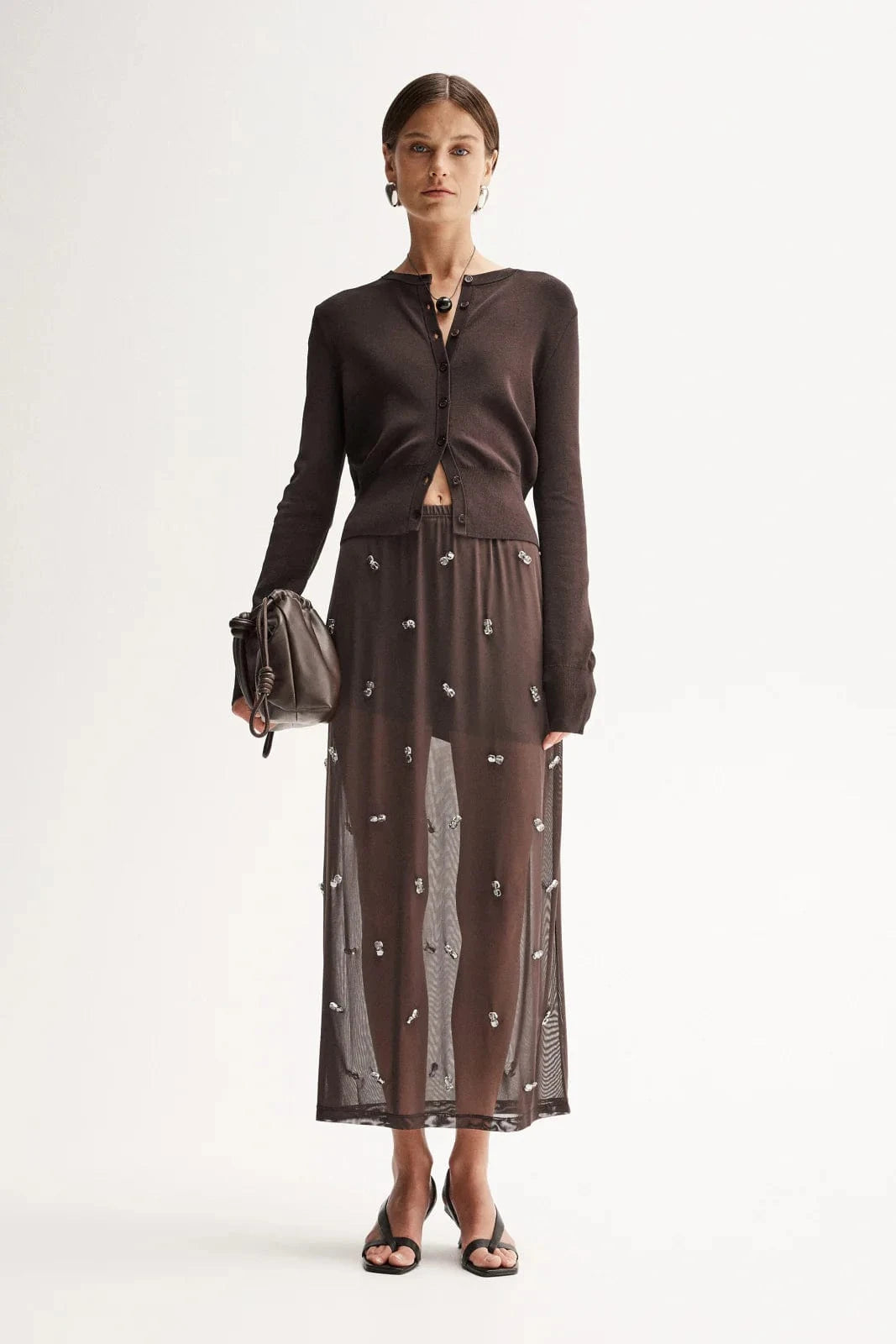 Elka Collective Knits Victoria Knit Cardigan - Chocolate