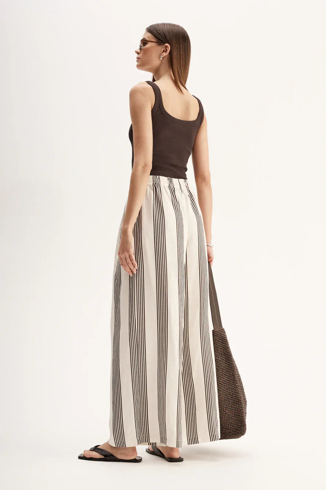 Elka Collective Pants - Casual Milo Stripe Pant - Chocolate Stripe