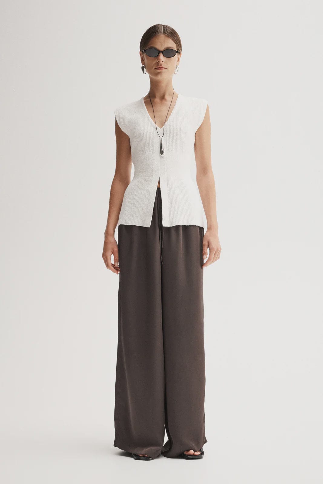 Elka Collective Tops - Casual Santori Knit Top - White