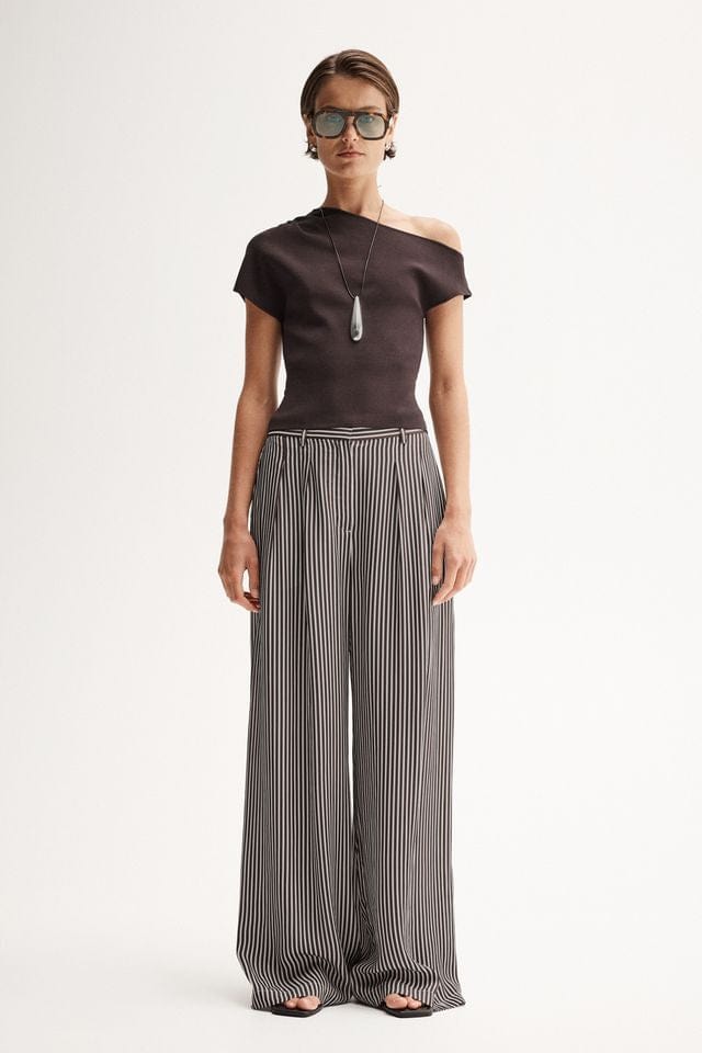Elka Collective Tops Serena Knit Top - Chocolate