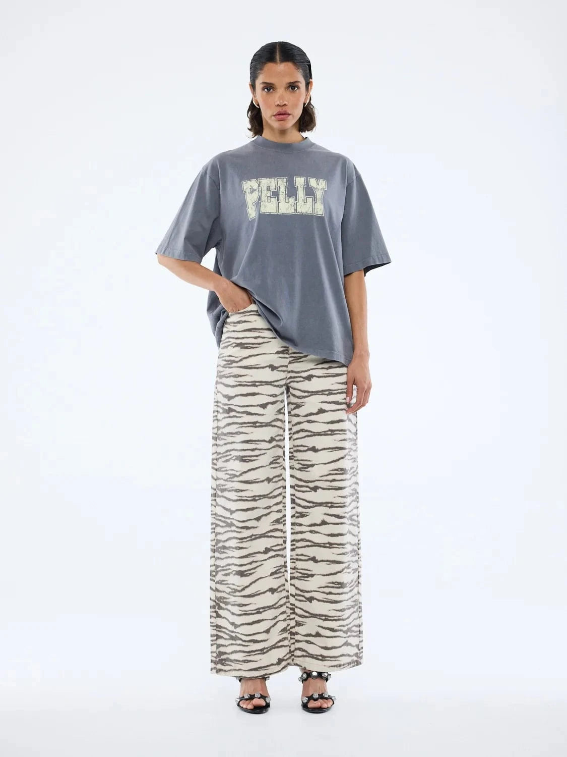 Ena Pelly Tees Pelly World Tour Tee - Washed Grey