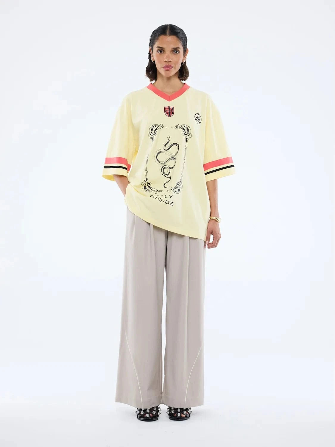 Ena Pelly Tees Snake Jersey - Panna Cotta