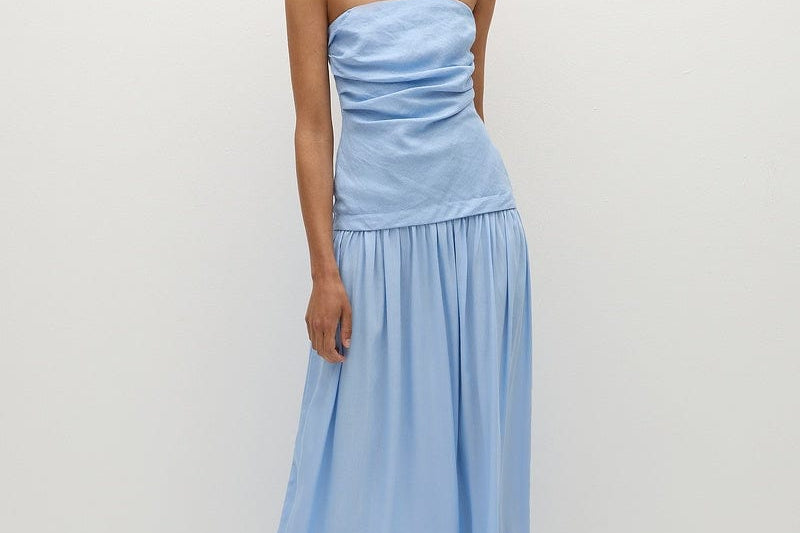 Faithfull The Brand Dresses - Formal Hedy Maxi Dress - Mineral Blue