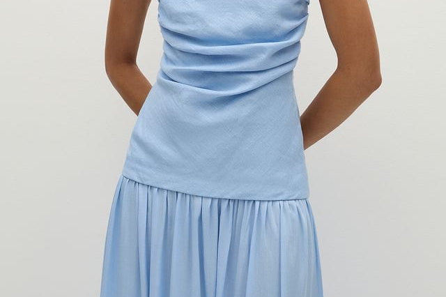 Faithfull The Brand Dresses - Formal Hedy Maxi Dress - Mineral Blue