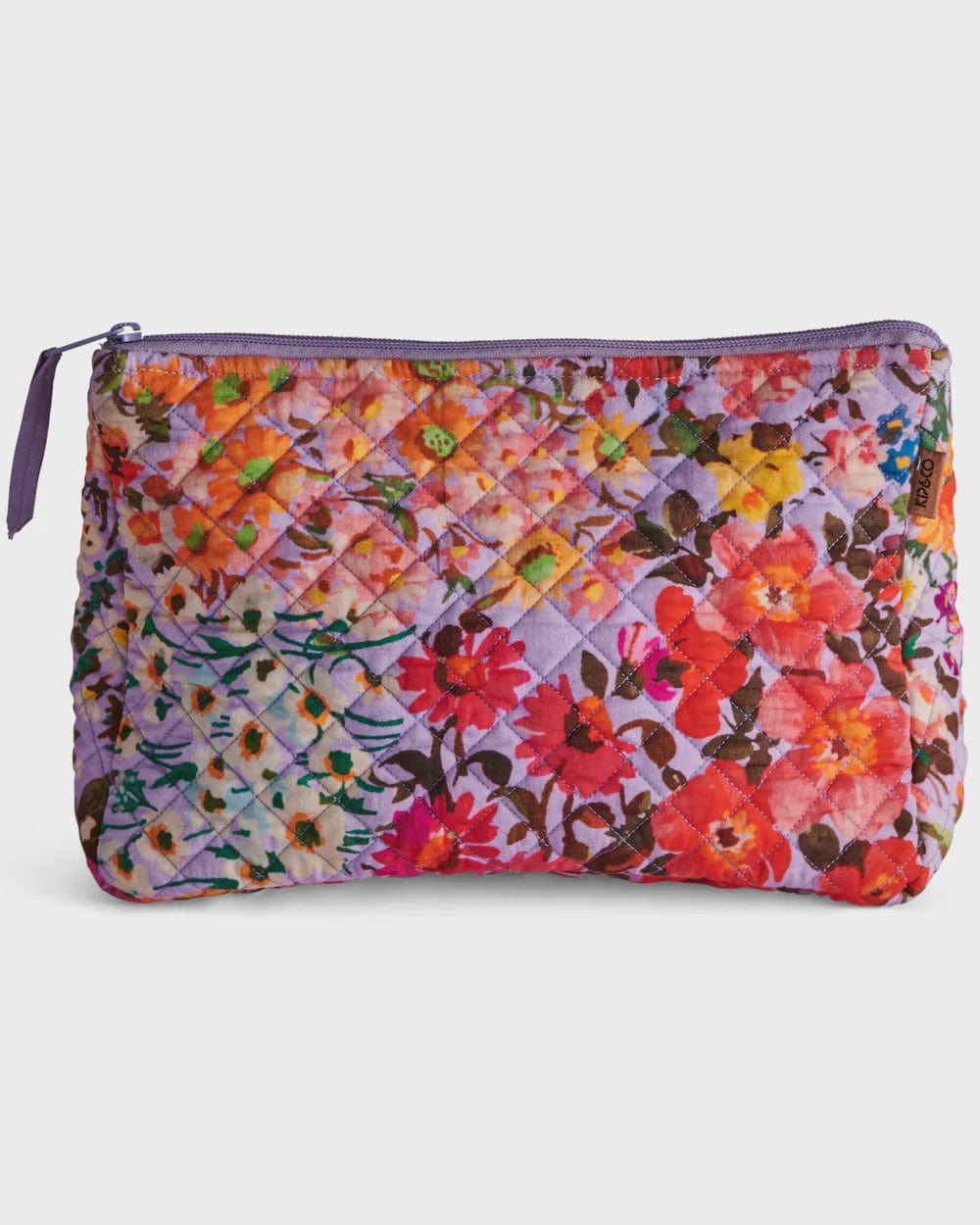 Kip & Co Accessories Kip & Co | Forever Floral Quilted Cotton Toiletry Purse - Lilac