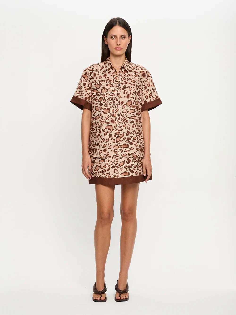 Kivari Skirts - Casual Paris Mini Skirt - Leopard Brown
