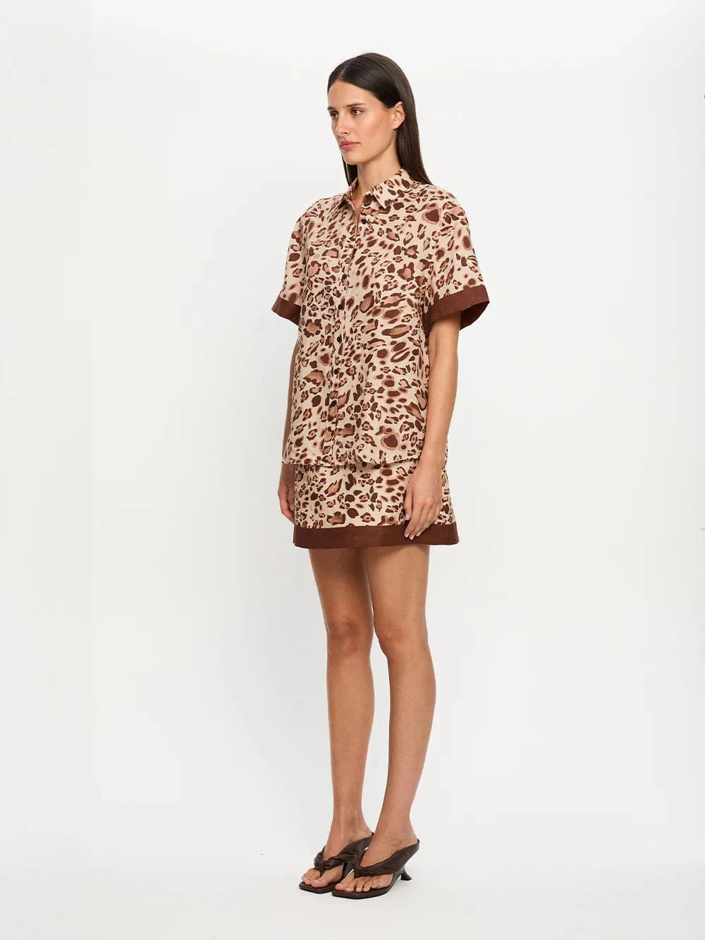 Kivari Skirts - Casual Paris Mini Skirt - Leopard Brown