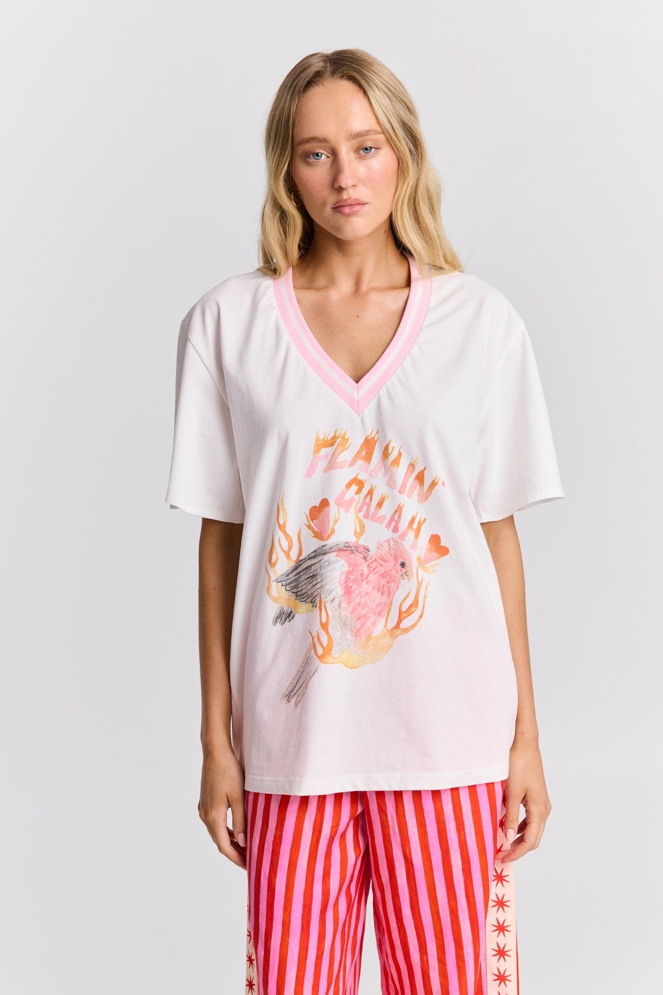 Maku Tees Flamin Galah V - Neck Tee
