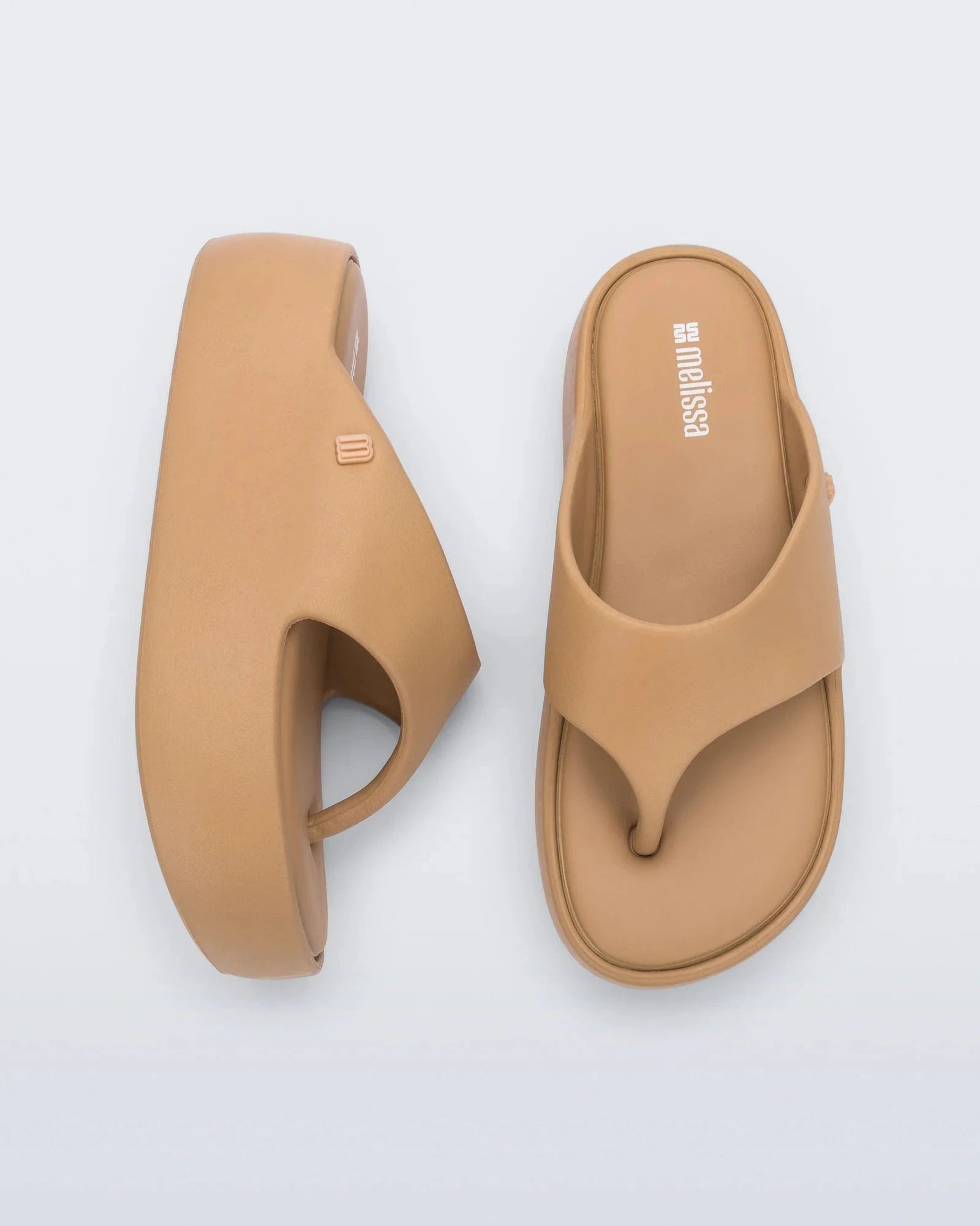 Melissa Footwear Free Platform Thong - Dark Beige