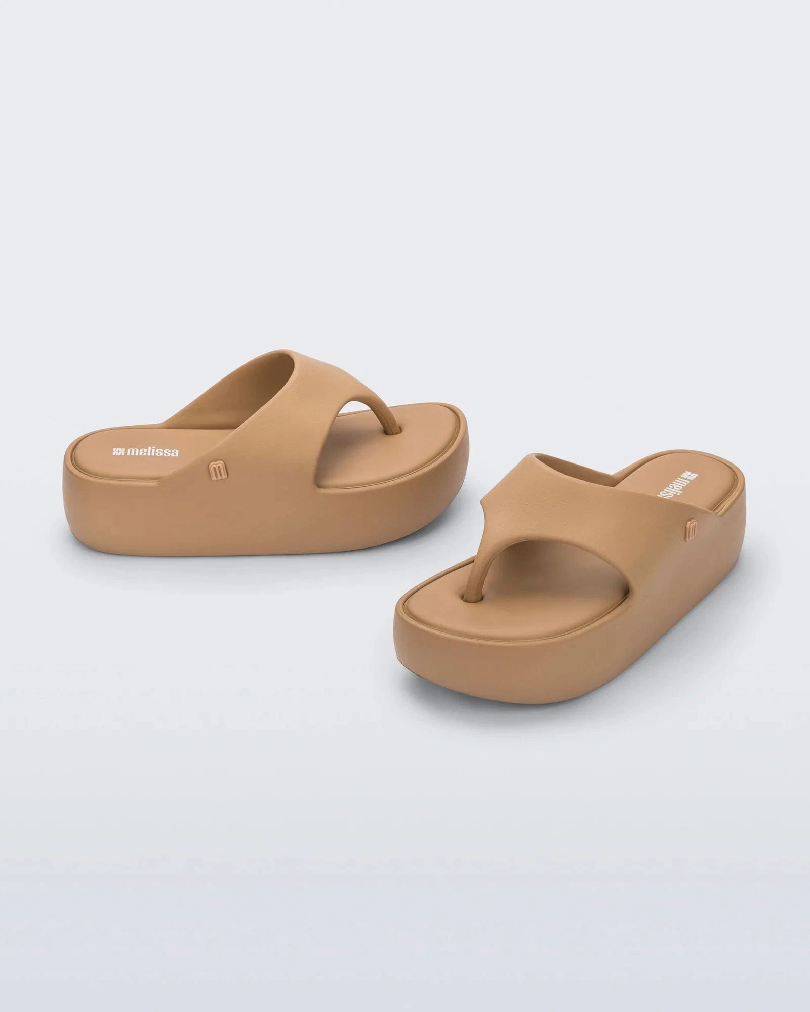 Melissa Footwear Free Platform Thong - Dark Beige