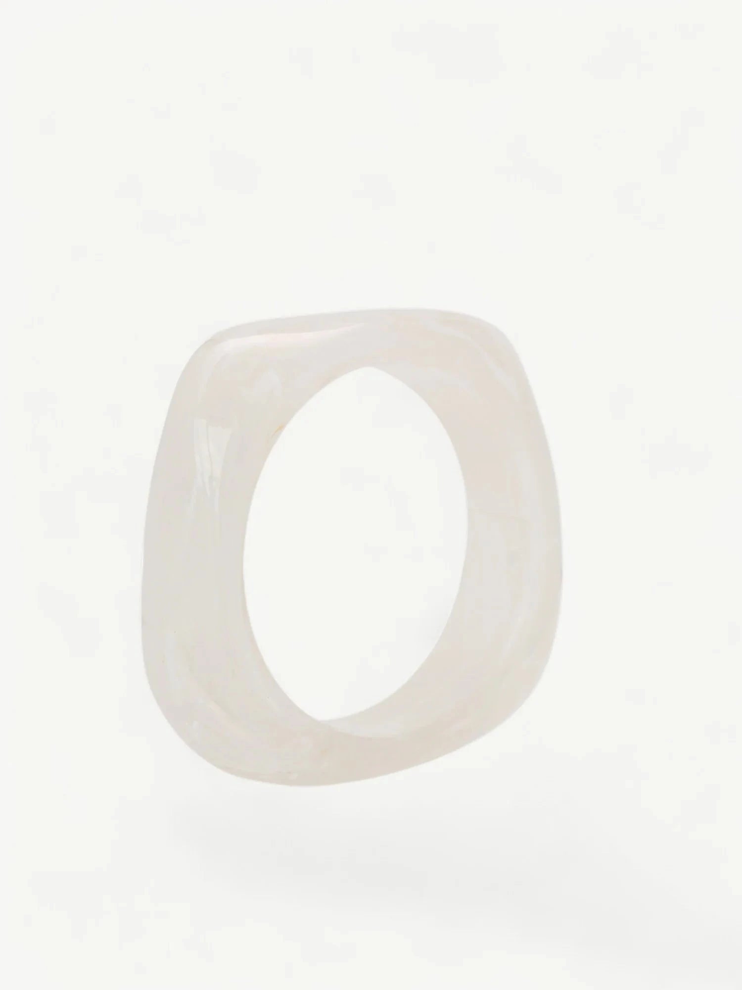 Miss Cecilia Bracelets White Sculpted Square Bangle