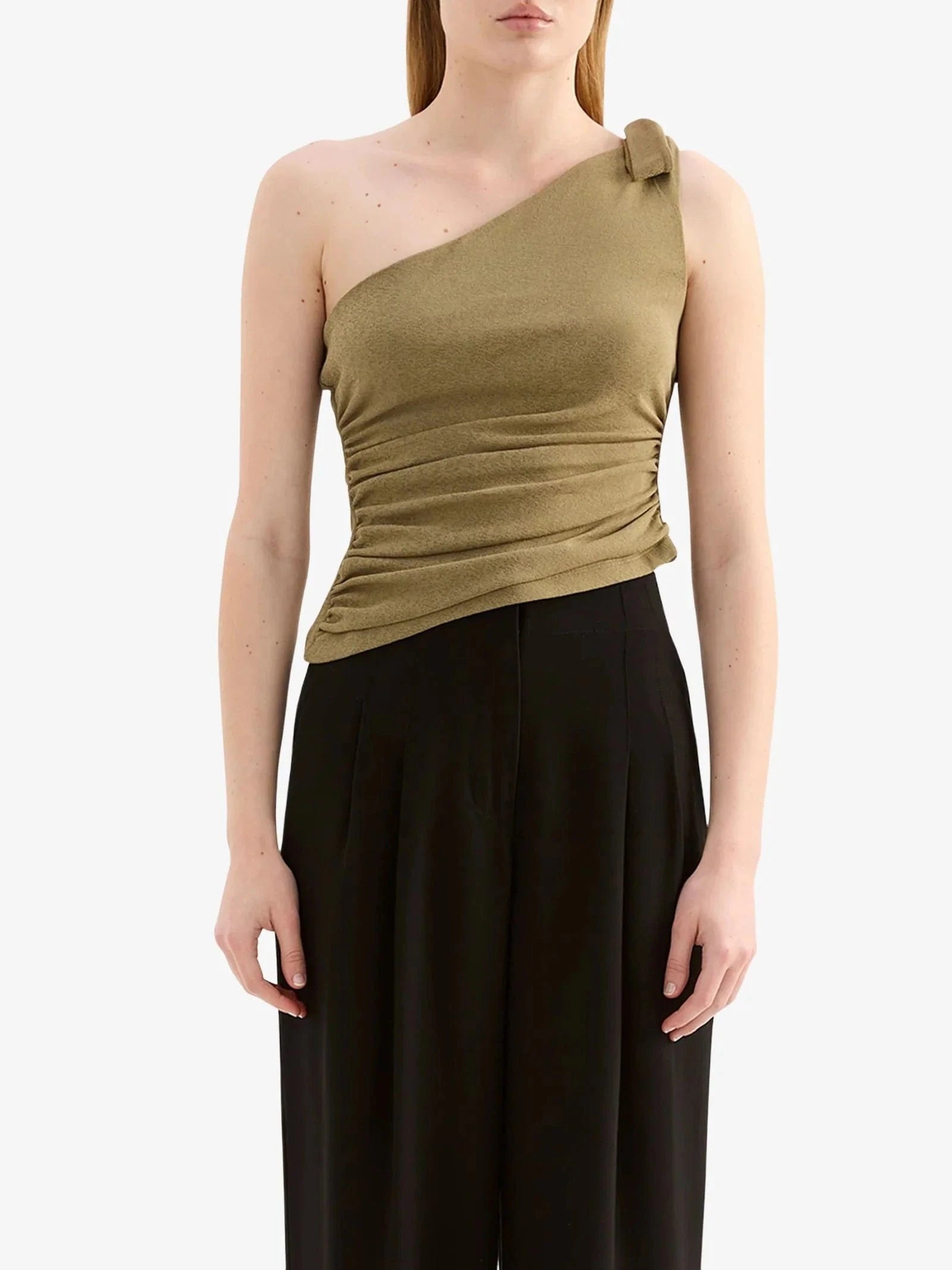 Nude Lucy Tops - Casual Fiora Mesh Top - Deep Olive