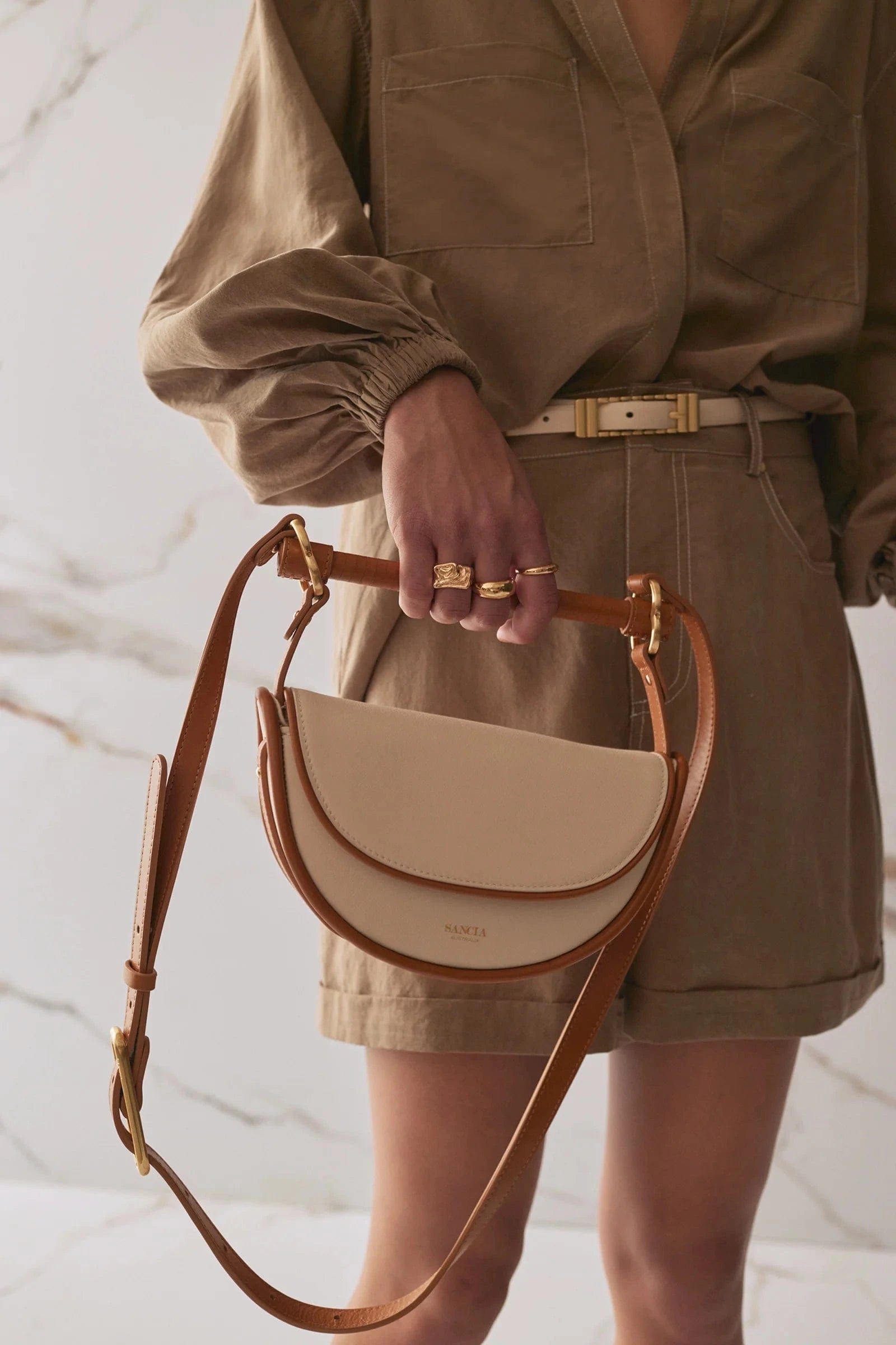 Sancia Handbags - Small The Verin - Ecru