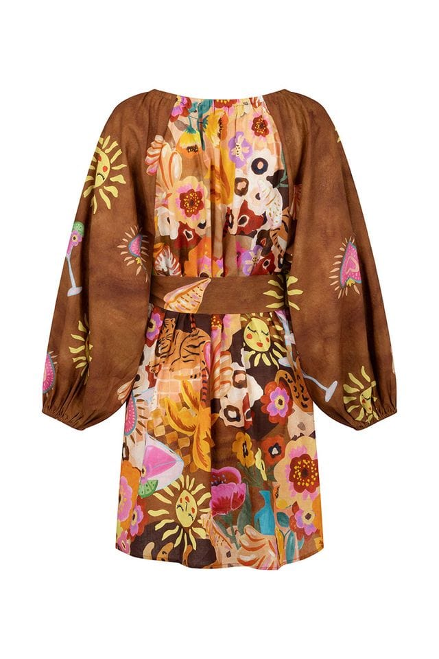 Spell Dresses - Boho Birth Of Venus Tunic Dress - Caramel